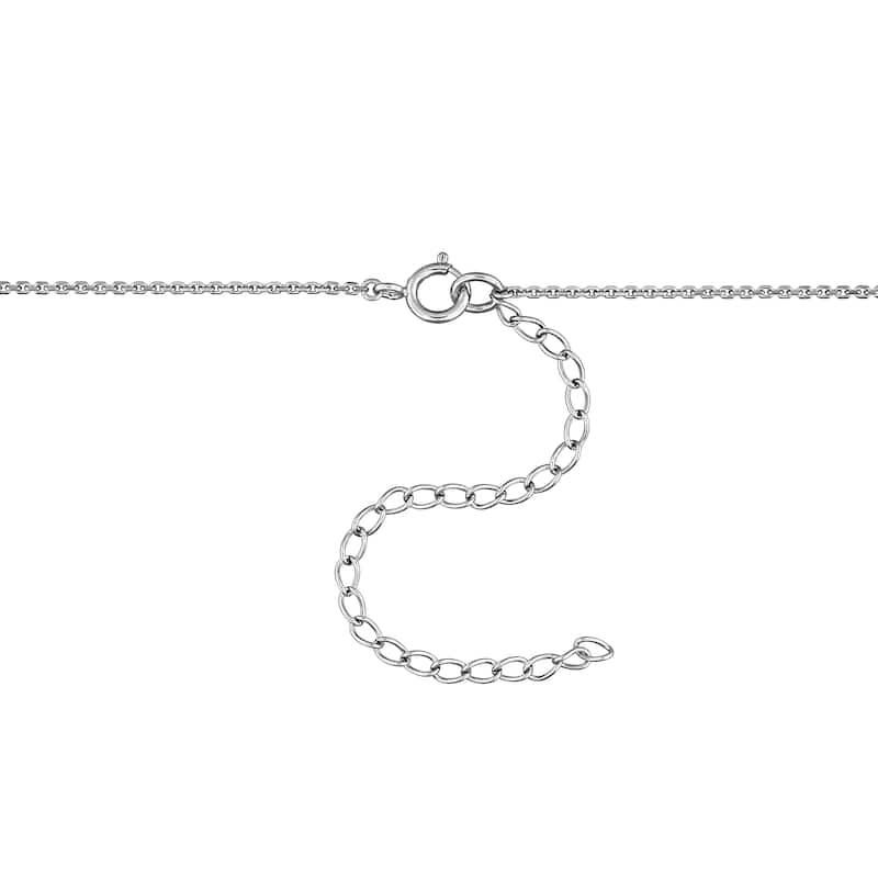 Miadora 12 3/8ct TGW Created Blue Saphire 3 1/7ct TDW Lab-Grown Diamond Necklace 14k White Gold