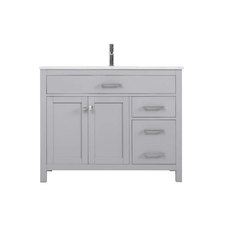 Elegant Lighting VF23342 Lewis 42" Free Standing Single Basin Vanity - Grey