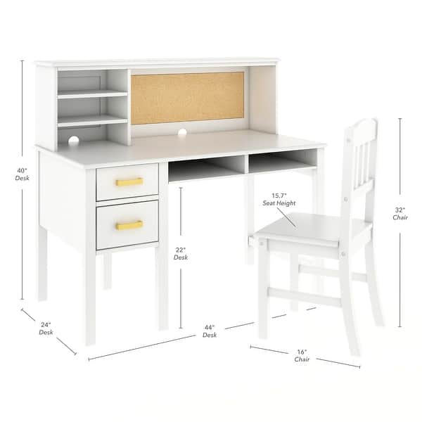 dimension image slide 1 of 3, Guidecraft Kid's Taiga Desk and Hutch