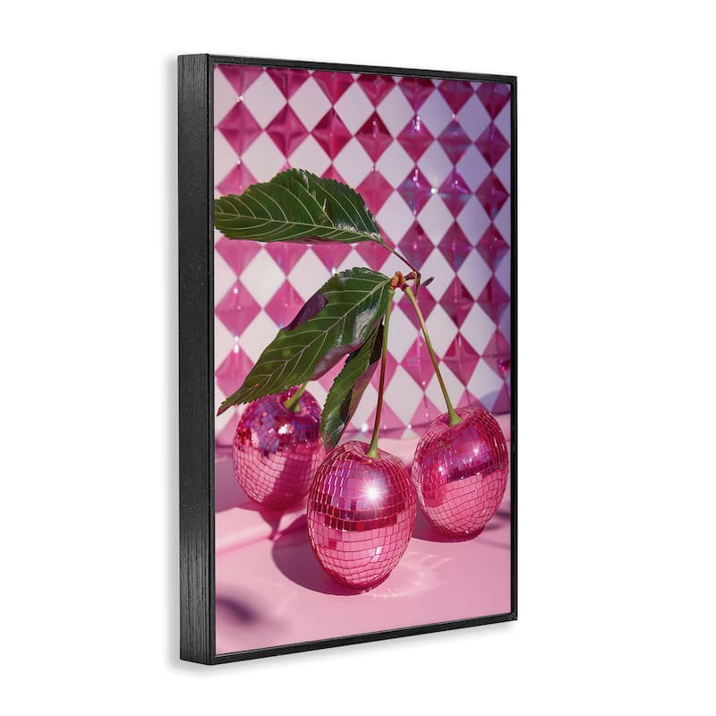 Stupell Groovy Cherry Disco Balls Framed Giclee Art Design By LSR Design Studio