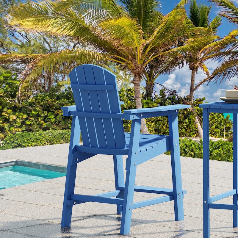 Moasis Tall Adirondack Chair Set of 2 Outdoor Patio Adirondack Barstools