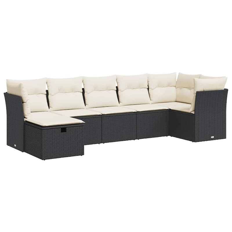 vidaXL Garden Sofa Set Beige/Black/Brown/Grey