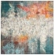 preview thumbnail 2 of 11, SAFAVIEH Luxor Khanh Modern Abstract Ivory / Blue Rug 6'7" Square - Ivory/Blue - Square