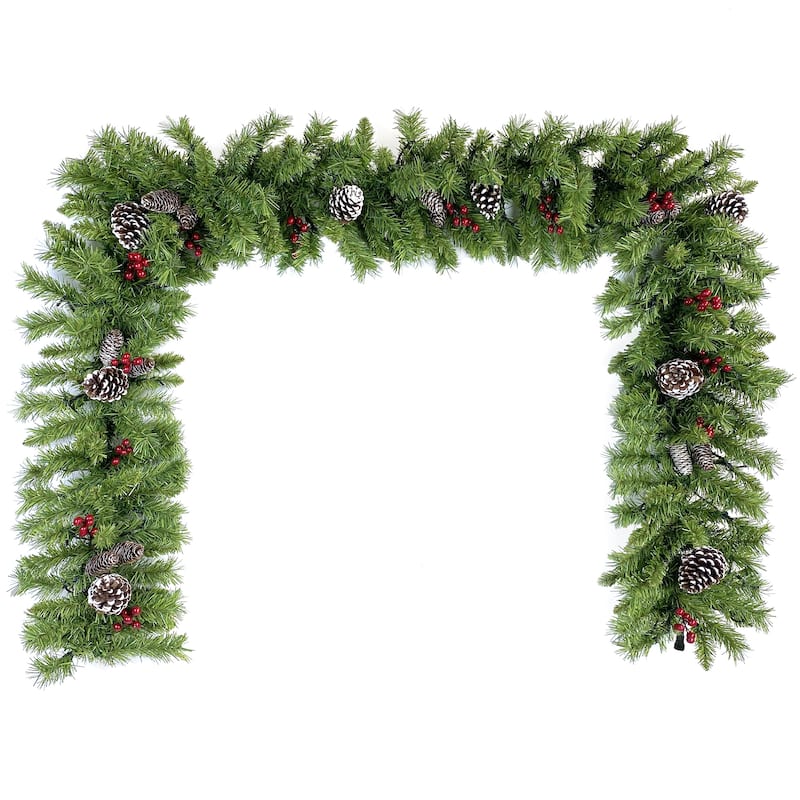 Pre-lit Xmas Tree Artificial Christmas 4-Piece Set in Green