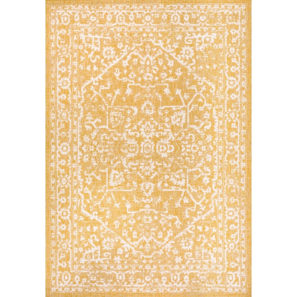 JONATHAN Y Medallion Textured Weave Indoor/Outdoor Area Rug