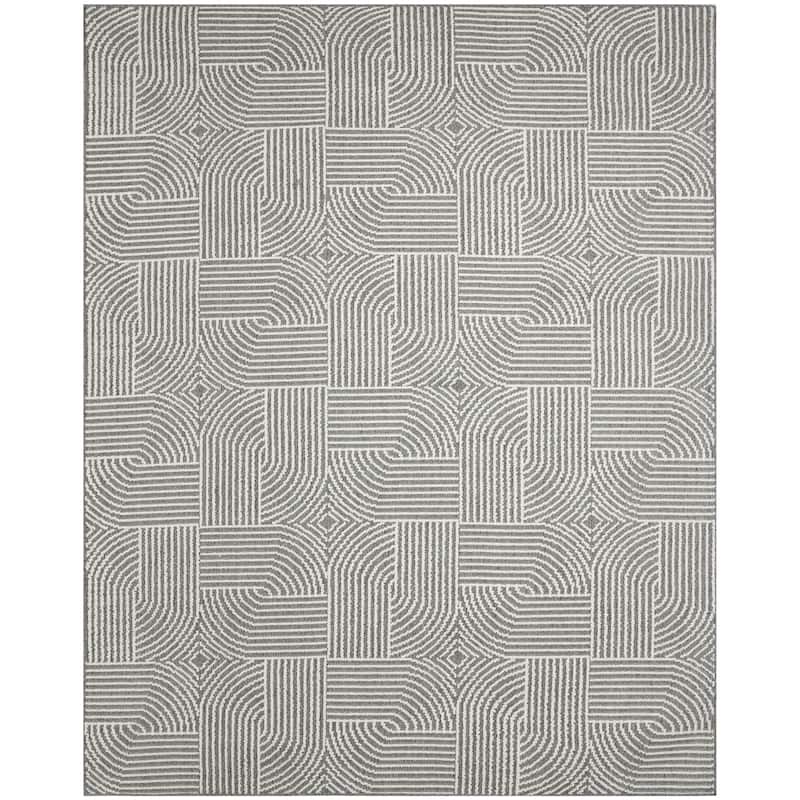 Nourison Textured Home Indoor only Geometric Area Rug - 7' 10" x 9' 10" - Charcoal/Ivory