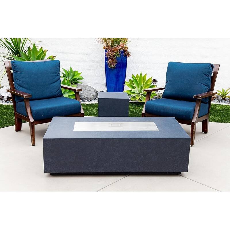 Chelsea 55" Rectangular Outdoor Fire Pit Table by AMS Fireplace