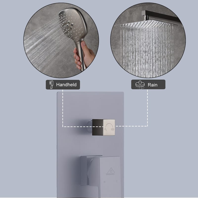 2 Function 10-inch Wall Mounted Dual Shower Heads Shower System