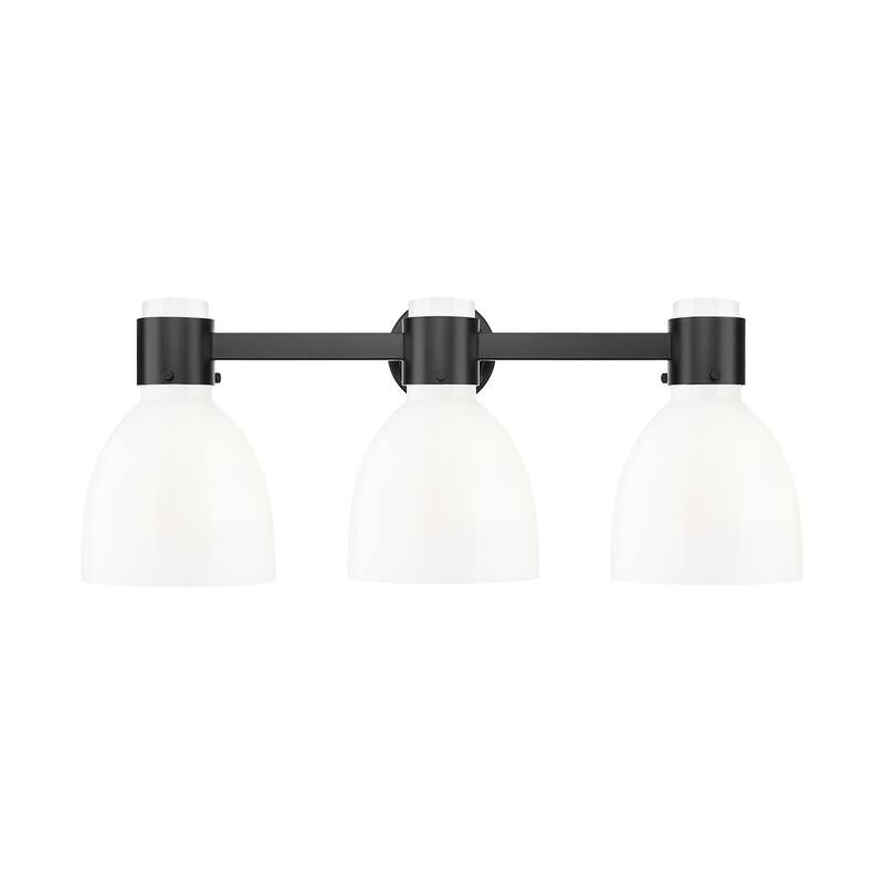 Innovations Lighting 464-3W-10-24 Lawton Bell Vanity Lawton Bell 3 - Matte Black / Gloss White