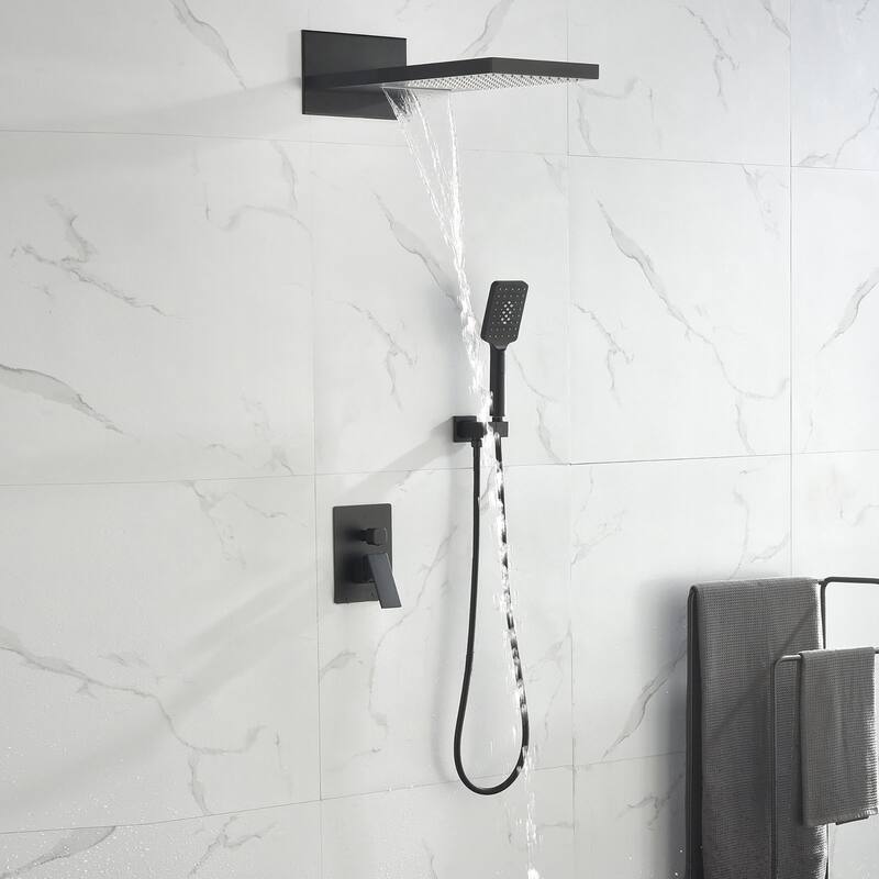 9-in Wall Mounted Shower System with Square Rain Shower Head