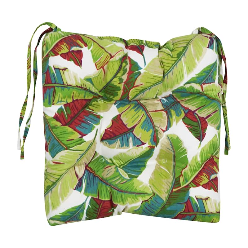 16-inch Square Tufted Indoor/Outdoor Chair Cushions (Set of 2) - 16"