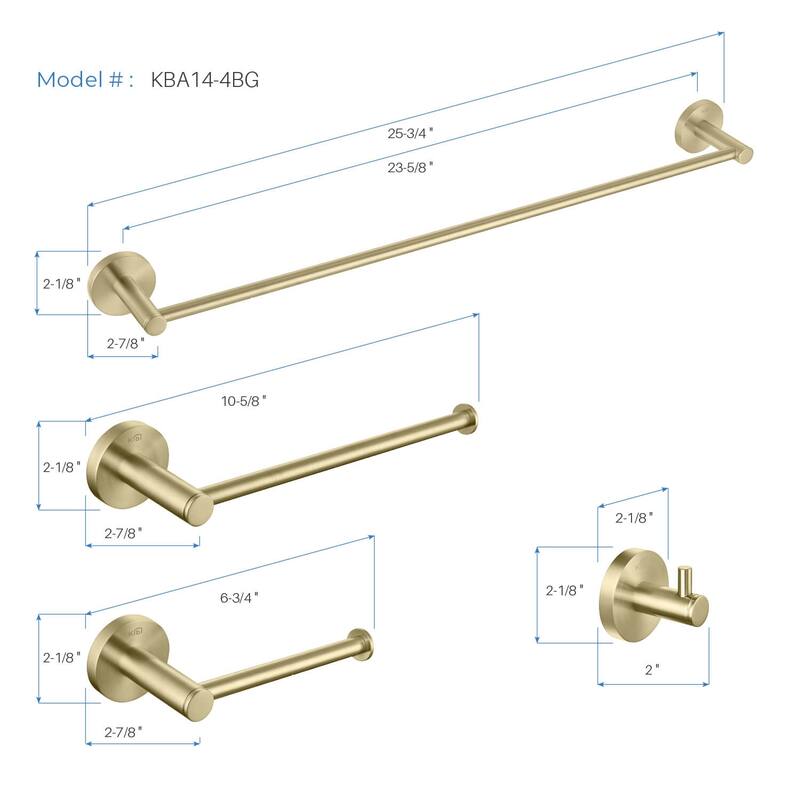 Circular 4-Piece Bathroom Hardware Set