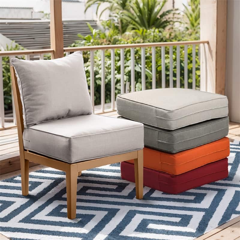 Pocassy 24x24x6 Inch Thick Cushions Pillows Indoor Outdoor Deep Seat Water & Fade Resistant - 6 Set