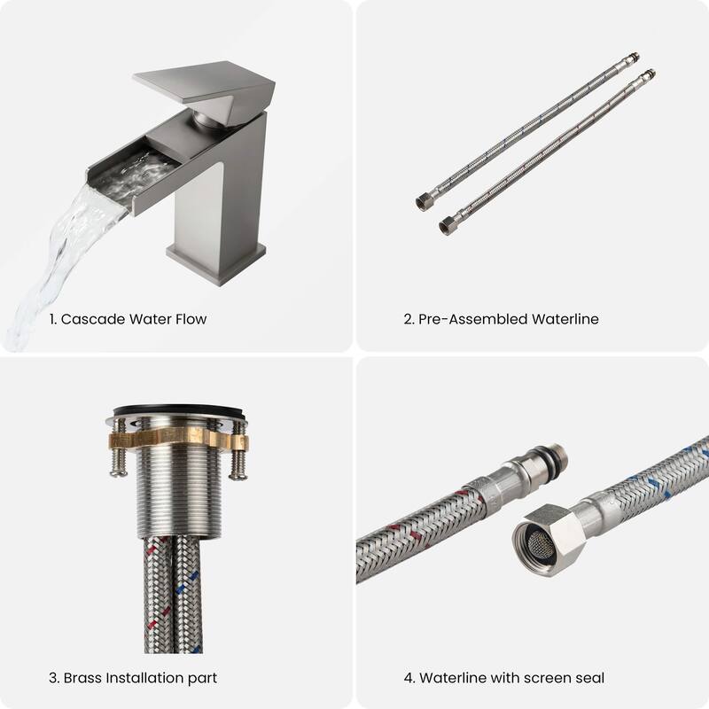 Waterfall Single Handle Bathroom Vanity Sink Faucet