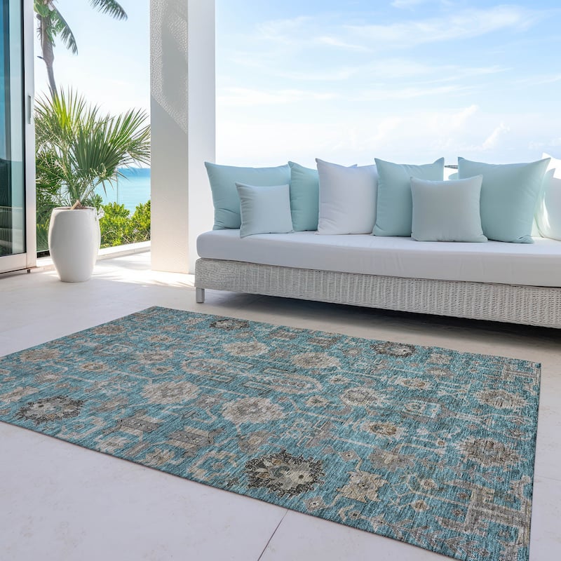 Machine Washable Indoor/ Outdoor Chantille Boho Traditional Rug