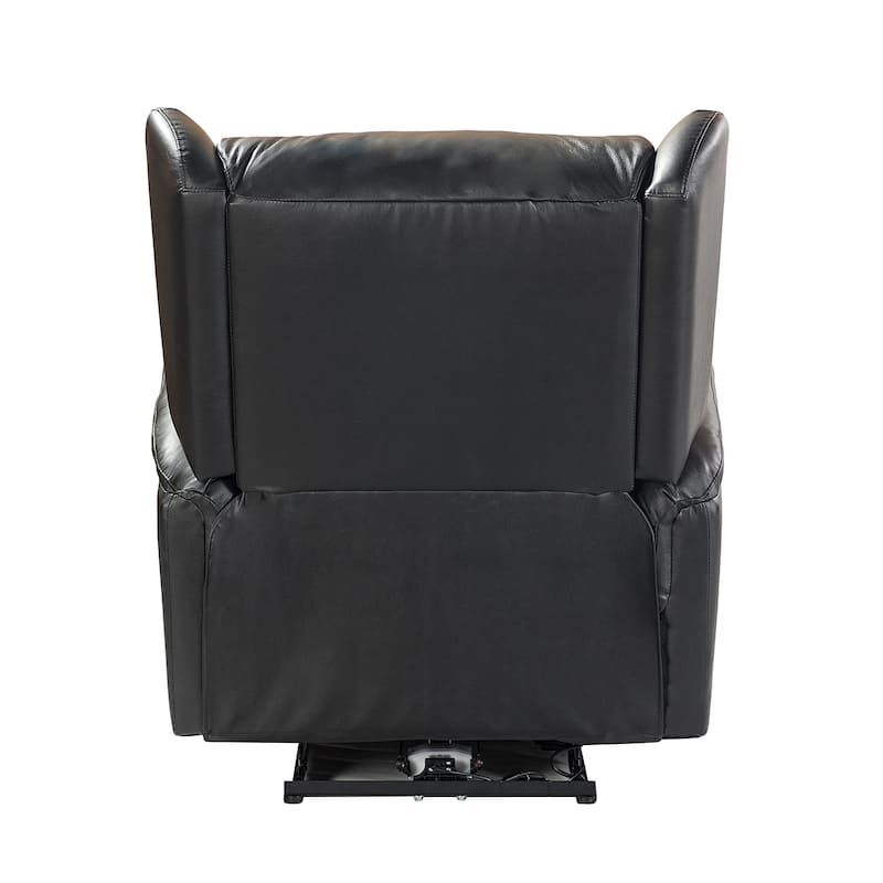 Eliseo Genuine Leather Power Recliner with USB Port and Wingback Design