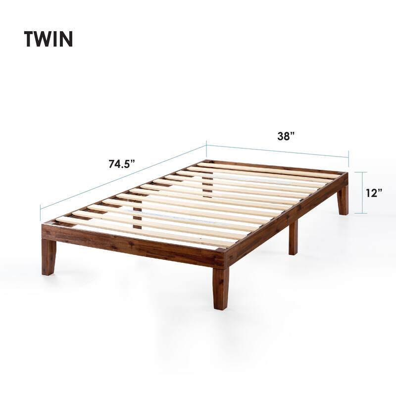 12" Classic Solid Wood Platform Bed Frame
