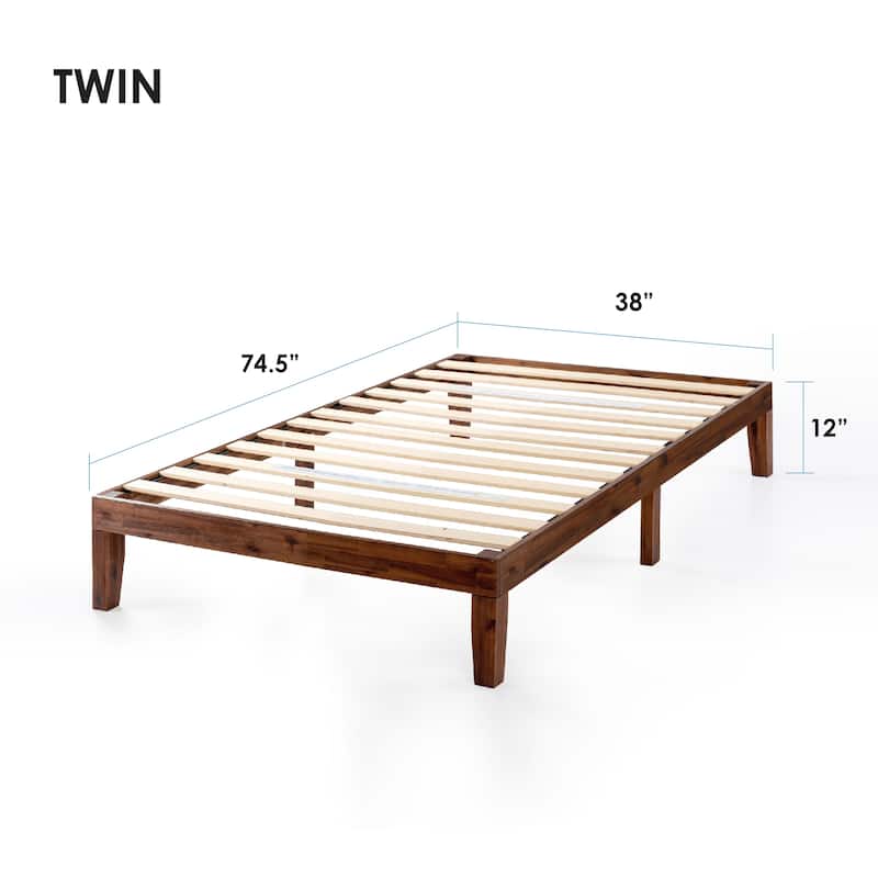 12" Classic Solid Wood Platform Bed Frame