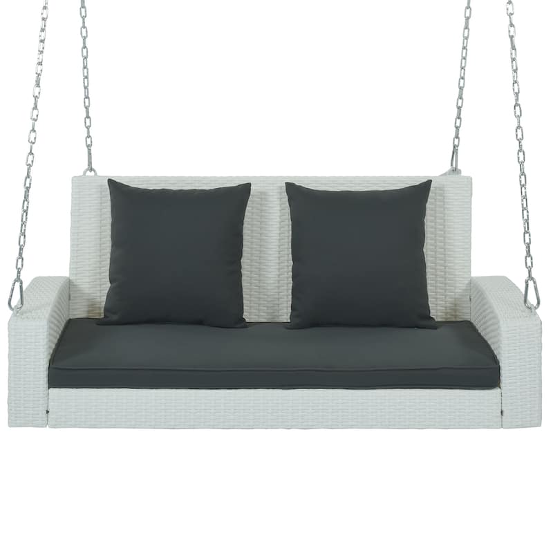Wicker 2-Person Porch Swing with Chains