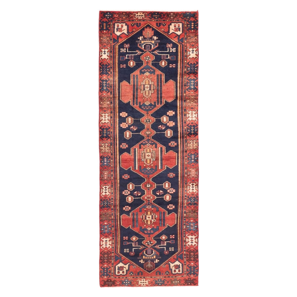 ECARPETGALLERY Hand-knotted Konya Anatolian Dark Navy Wool Rug - 3'3 x 9'5