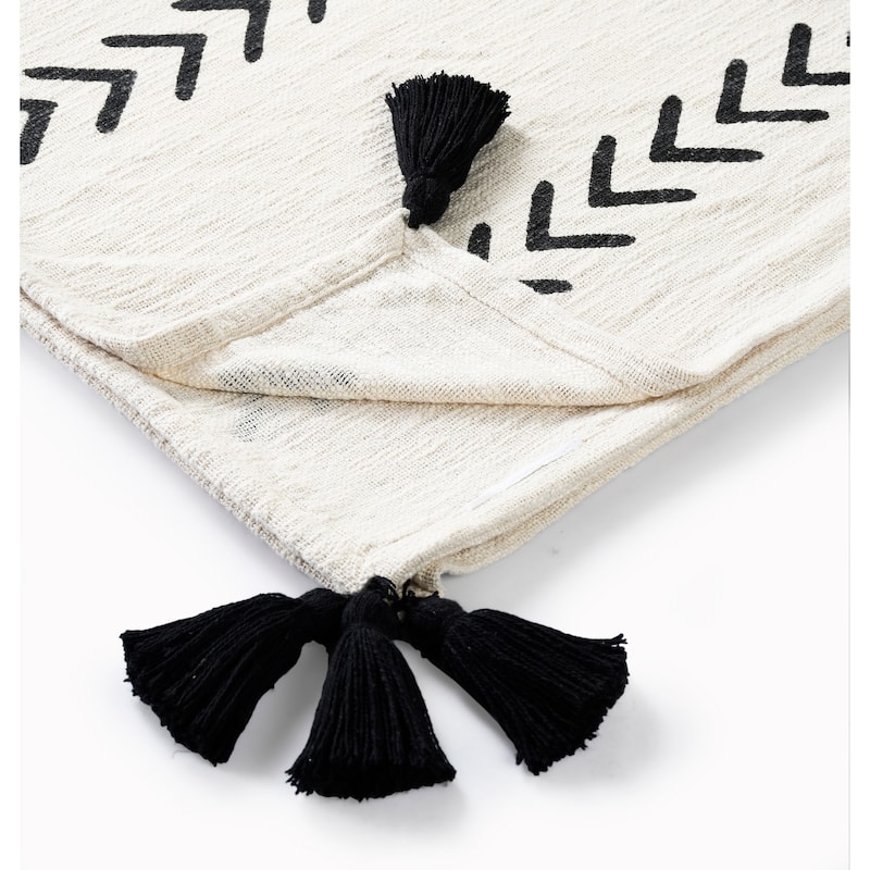 Sevita Modern Boho Basic Chevron Cotton Throw Blanket