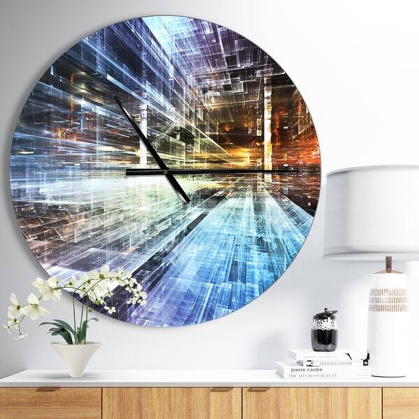 slide 2 of 9, Designart 'Future Industry' Oversized Modern Wall CLock 23 in. wide x 23 in. high