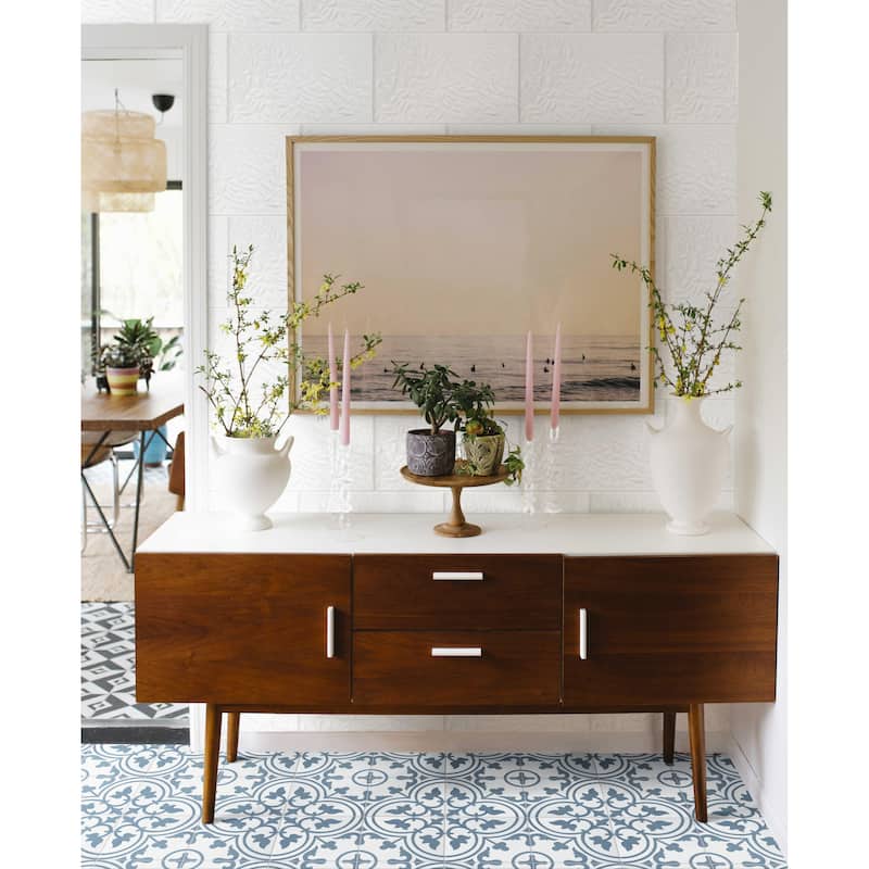 Merola Tile More Petal Glossy White 9-7/8" x 15-3/4" Ceramic Wall Tile
