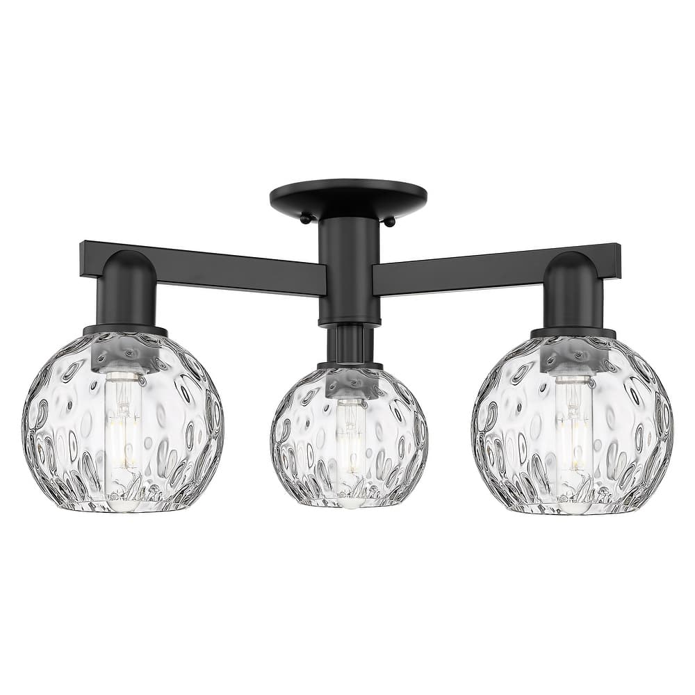 Innovations Lighting Endless Possibilities Arcadia - Athens Water Glass - 3 Light 24" Semi-Flush Mount