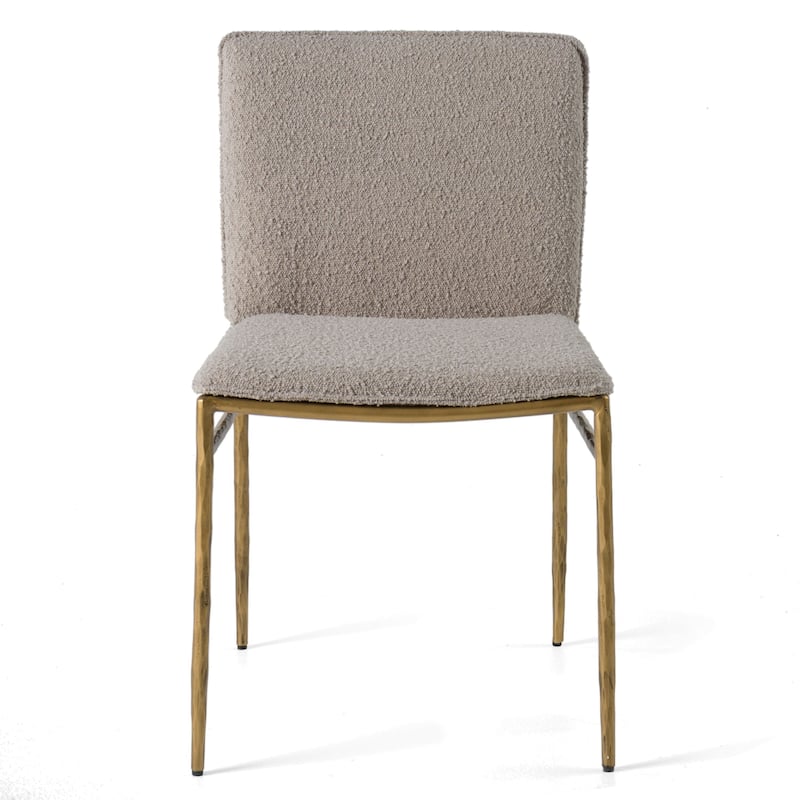Modrest Atlanta Modern Beige Fabric & Brass Dining Chair