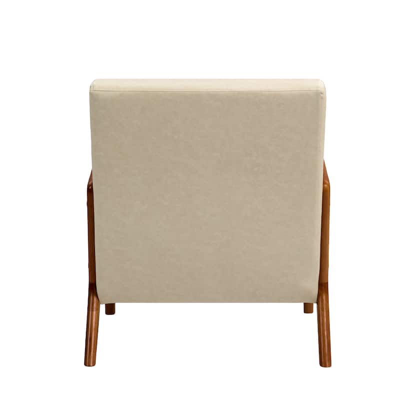 Mid Century Solid Wood Upholstered Accent Chair