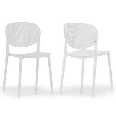 Set of 2 Balin White Plastic Dining Chairs