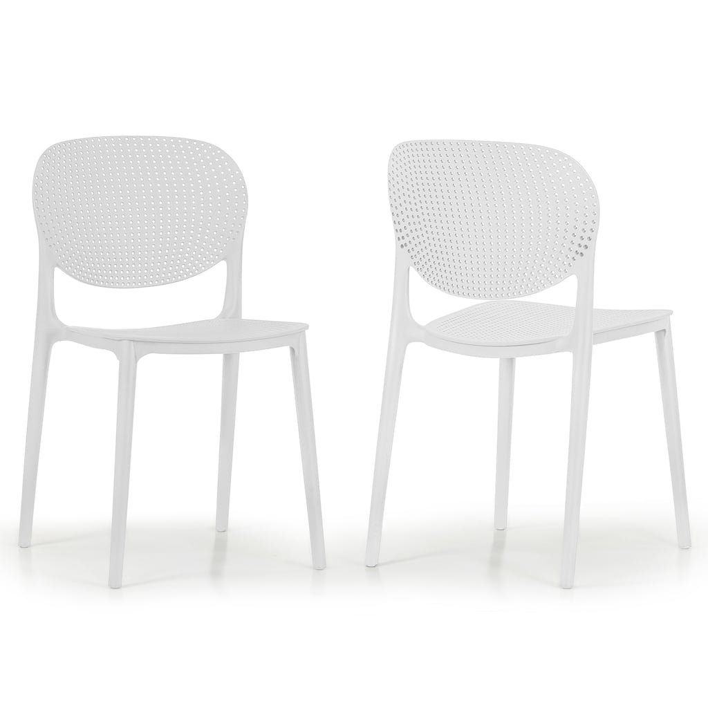Set of 2 Balin White Plastic Dining Chairs