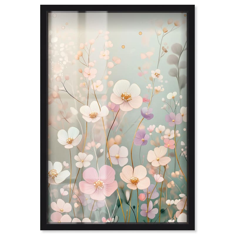 Tiny Blooms I Shadowbox by Art Remedy - Black - 24" x 36"