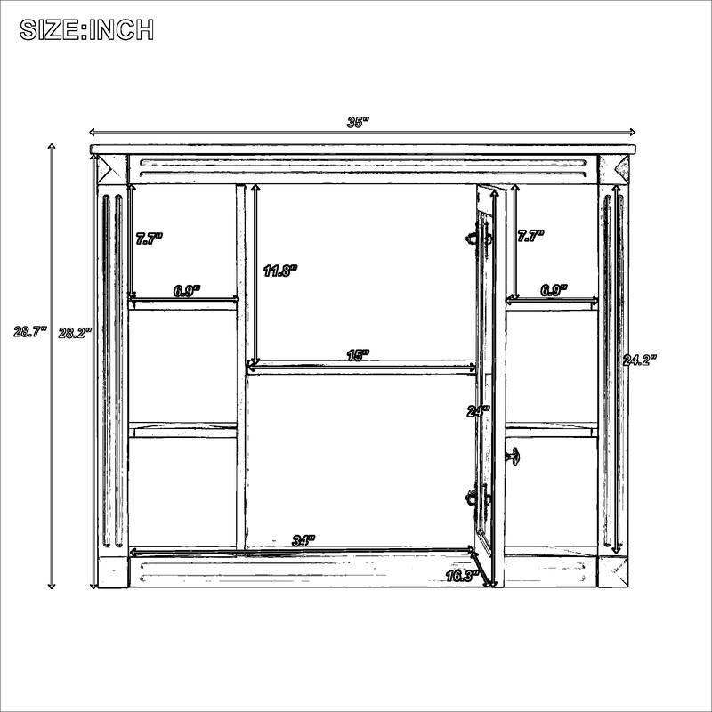 30" Ceramic Sink Bathroom Vanity with Gold Handles, Soft-Close Storage & Space-Saving Design