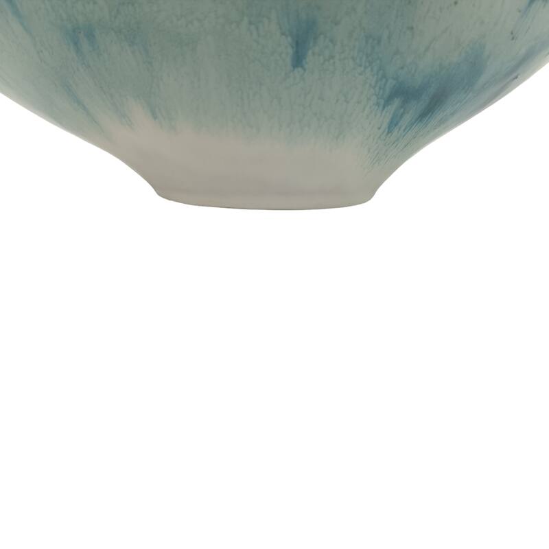 Decorative Ceramic Curve Glazed Ombre Bowl for Home Decor - 15", Multi