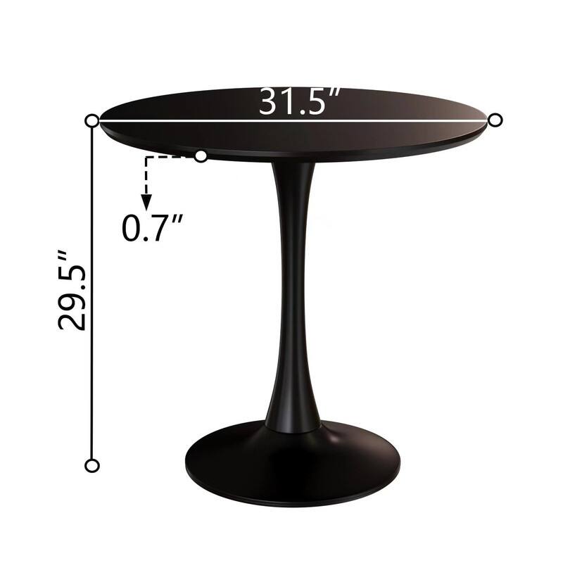 31.5" Round Dining Table 2-4 People with MDF Table Top&Pedestal Base(only table)