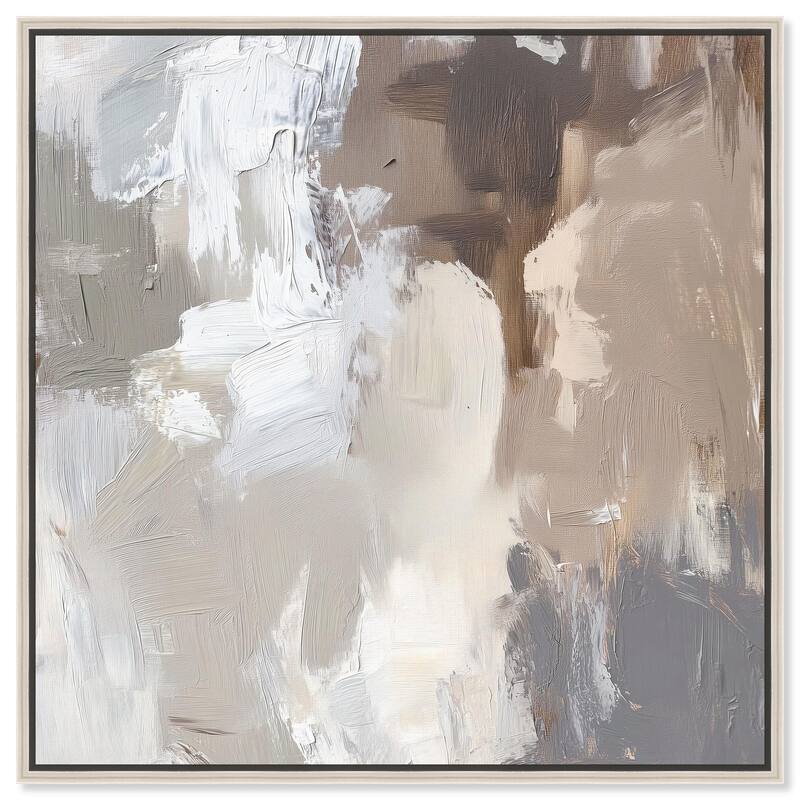 Faded Textured I Canvas by Art Remedy - Silver - 24" x 24"