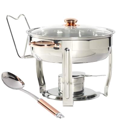 Celebrations by Denmark 8PC 4Qt Stainless Steel Round Chafing Dish