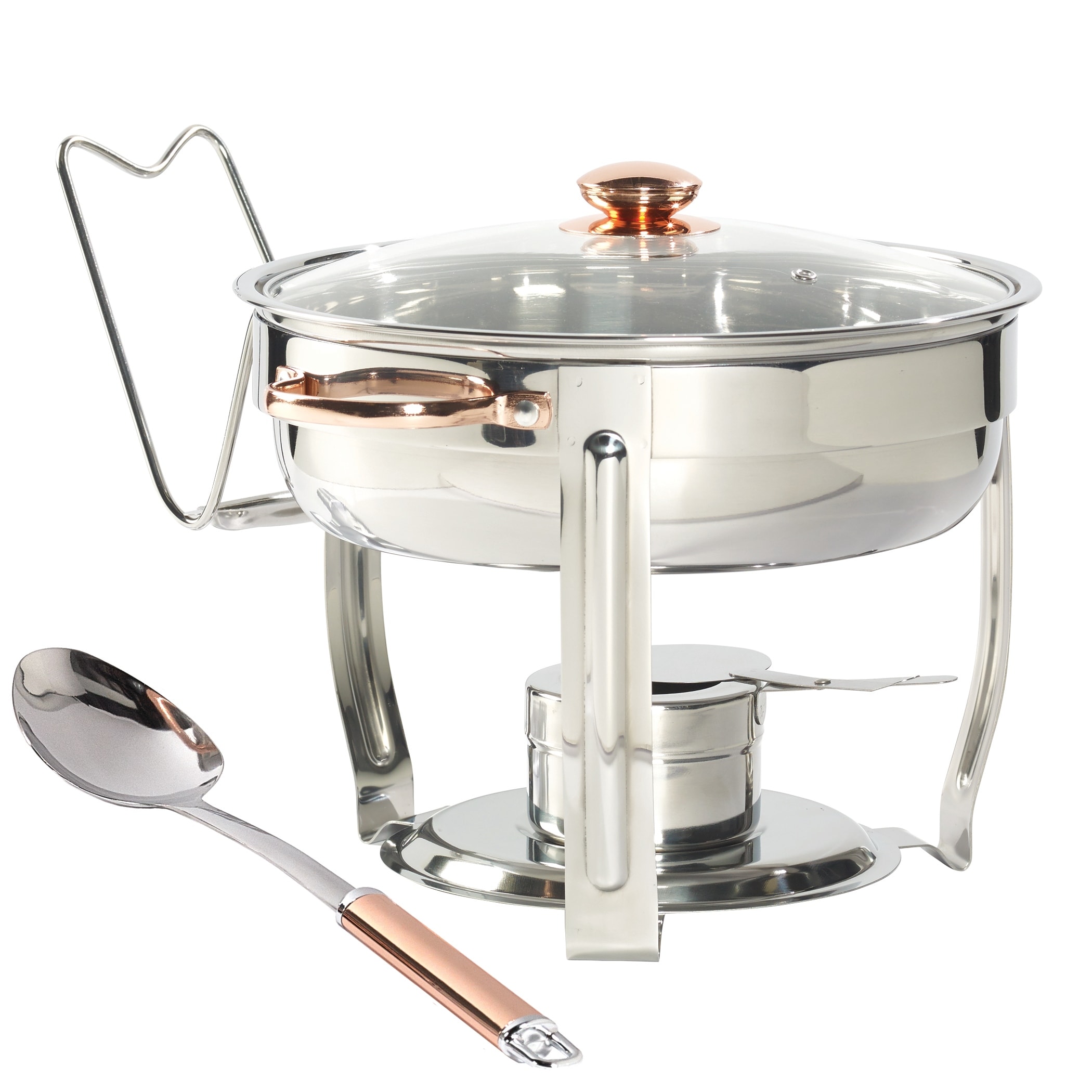 Celebrations by Denmark 8PC 4Qt Stainless Steel Round Chafing Dish