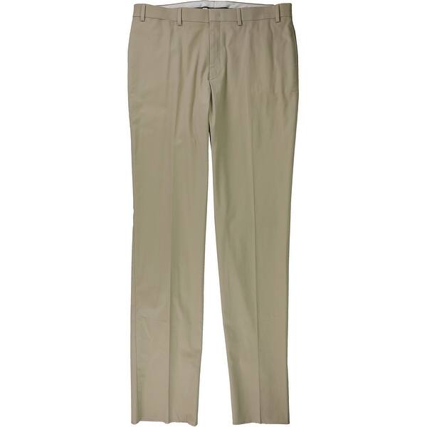 Shop Ralph Lauren Mens Solid Dress Pants Slacks Khaki 32