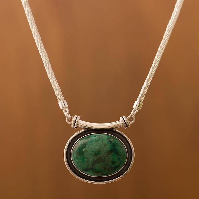 Novica Handmade Mystical Medallion Chrysocolla Choker