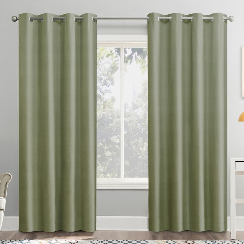 Sun Zero Duran Thermal Insulated Total Blackout Grommet 1-Piece Curtain Panel, Single Panel - 50" x 108" - Sage Green