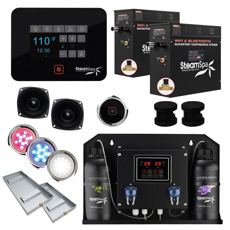 SteamSpa BKT1800-ADP Black Series WiFi and Bluetooth Double 9KW - Matte Black