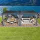 preview thumbnail 68 of 188, EROMMY Outdoor Louvered Pergola Gazebo with Adjustable Aluminum Rainproof Roof 10'x20' - Dark Gray