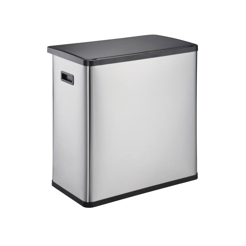 60L (30x2) Dual Compartment Touchless Sensor Recycling Bin - Silver