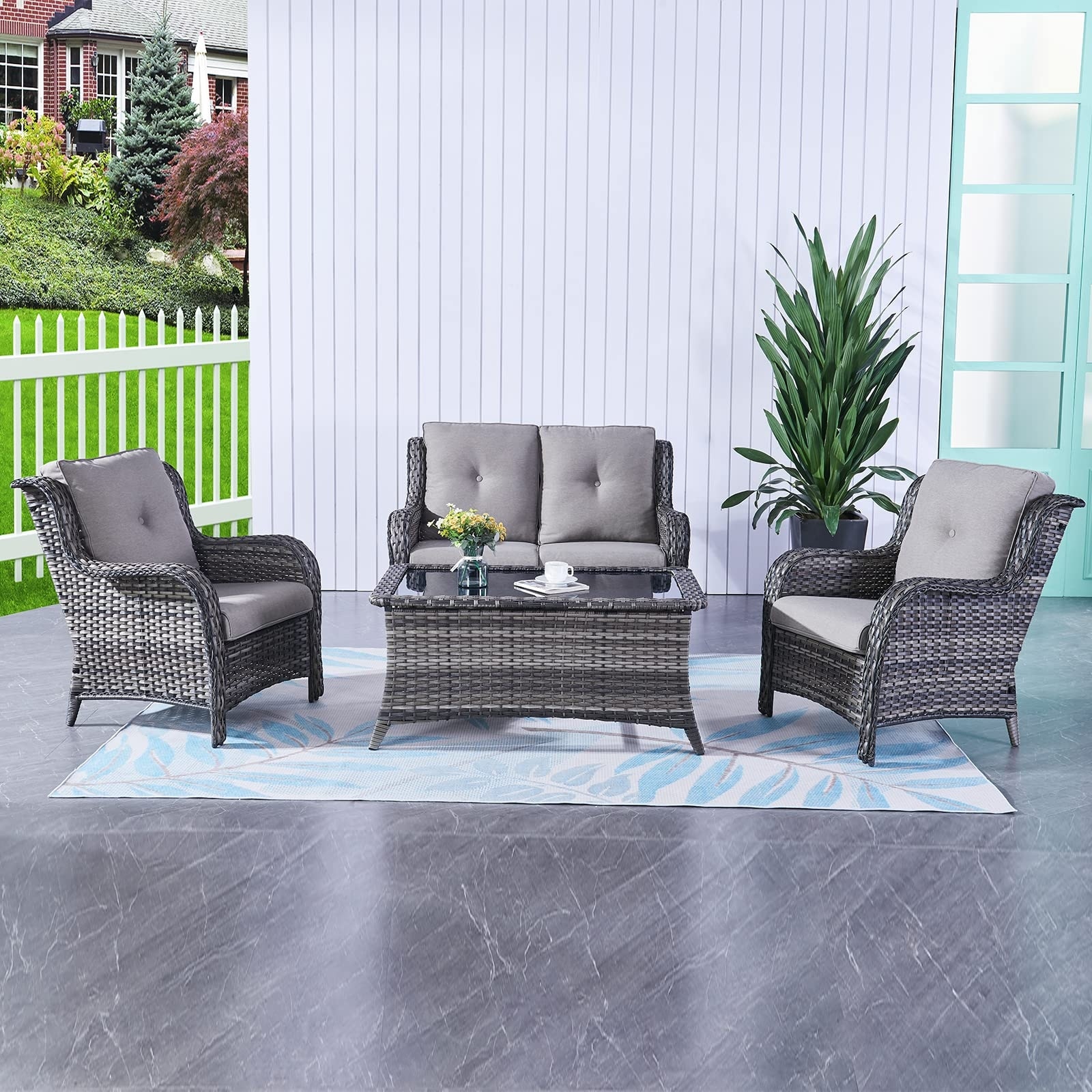 Grey patio conversation clearance sets
