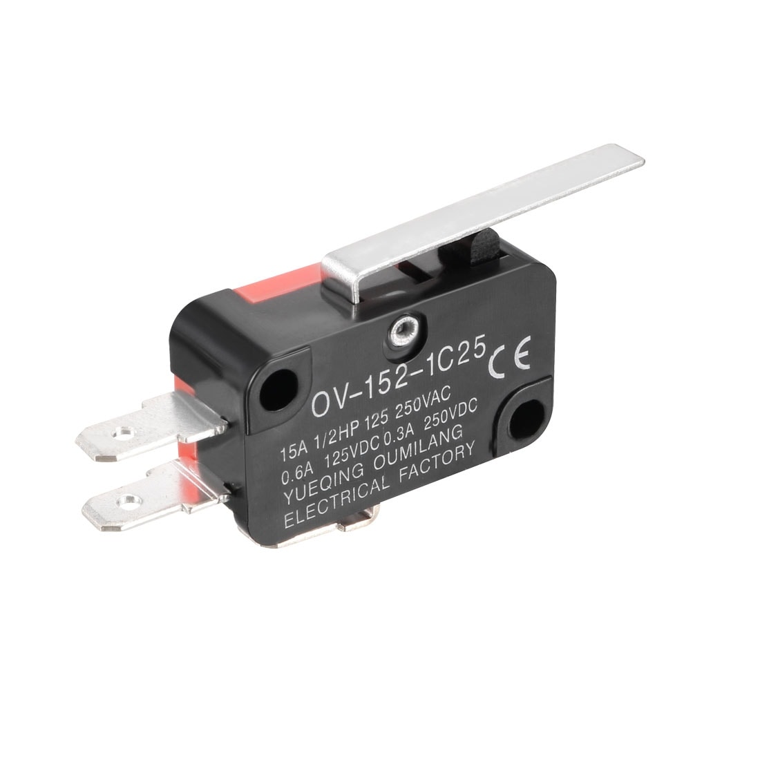 Uxcell OV-152-1C25 15A 125/250VAC SPDT No NC 3 Terminals Hinge Lever Type Miniature Micro Switch | Harfington