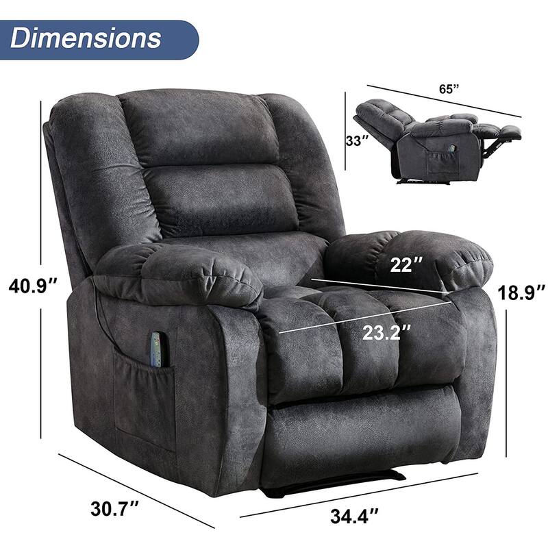Manual Massage and Heating Recliner Sofa Chair