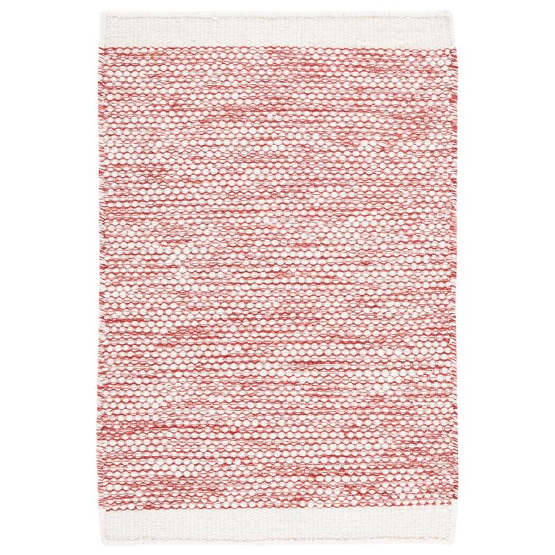 SAFAVIEH Handmade Natura Ludmila Farmhouse Wool Rug - 3' x 5' - Red/Ivory