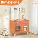 preview thumbnail 4 of 19, Costway Kids Play Kitchen with Microwave Stoves Rotation Knobs Ice - See Details